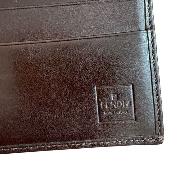 Authentic Fendi Zucca Monogram Canvas And Brown Leather Long Wallet Women’s - Picture 5 of 7